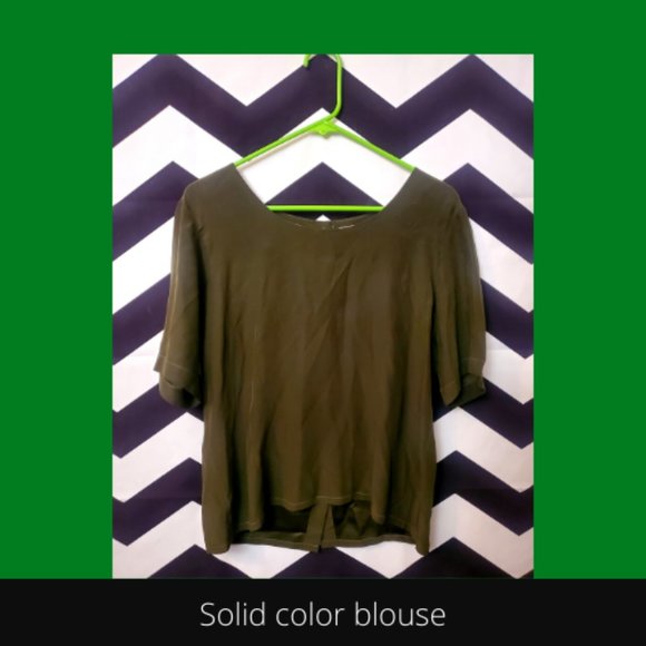 high/low 100% silk button-back blouse - Picture 1 of 4